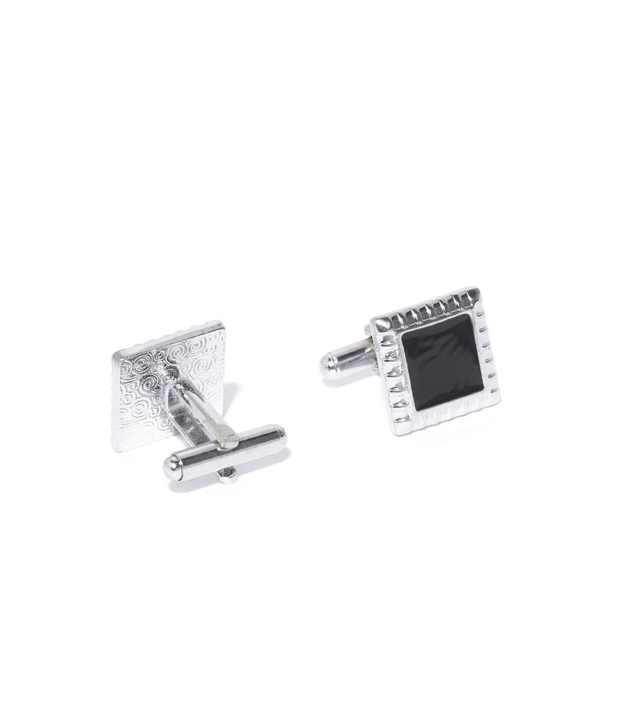 YouBella Jewellery Valentine Gifts for Men Latest Stylish Silver Black Formal Cuff Links Cufflinks Set for Men